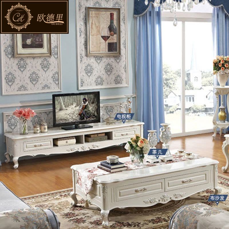 简欧茶几欧式大理石茶几 简约茶几茶几组合C8601图片