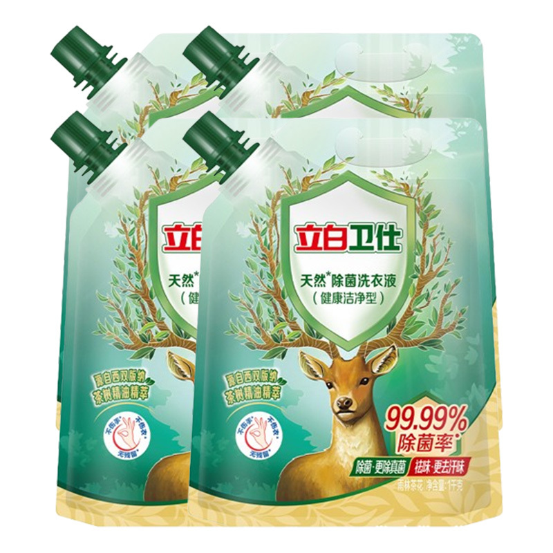 立白洗衣液深层洁净抑菌除菌雨林茶花卫仕除菌1kg*4袋