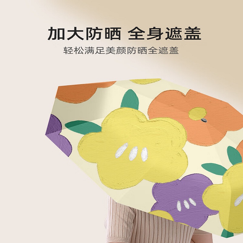 栀遇(ZHIYU)自动开合晴雨两用折叠伞轻便便携防紫外线设计时尚亮眼 黄色