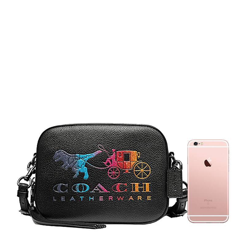 Coach 蔻驰(专柜) 女士黑色马车图案单肩斜挎包 69417GMBK