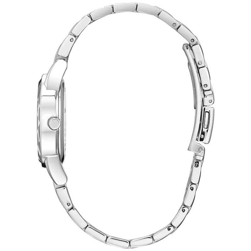 Citizen西铁城优雅白雪女款镶水晶手表mm不锈钢链带时尚腕表高清大图