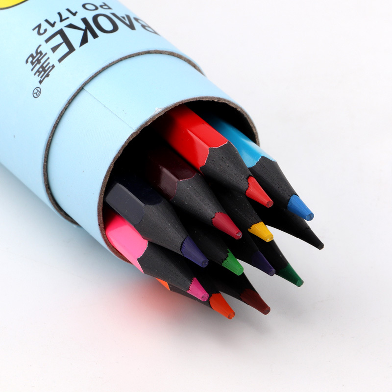宝克(BAOKE)PO1712 12色铅笔 六角杆儿童绘画 12支/筒高清大图