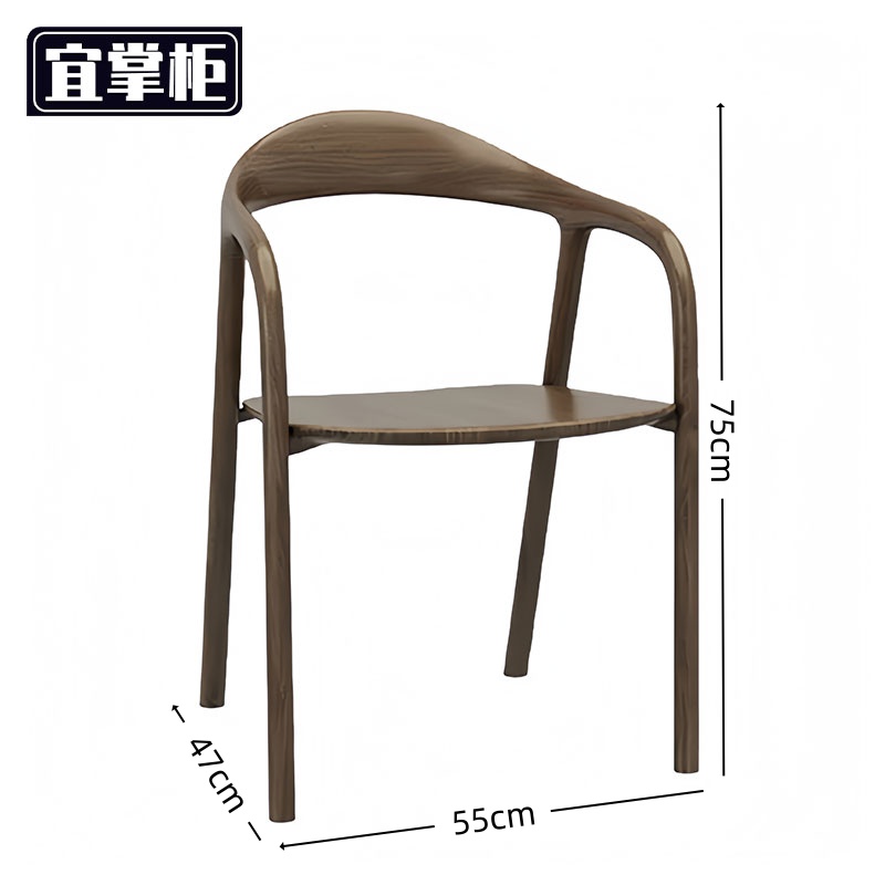 宜掌柜 木质靠椅 55*47*75cm 把高清大图