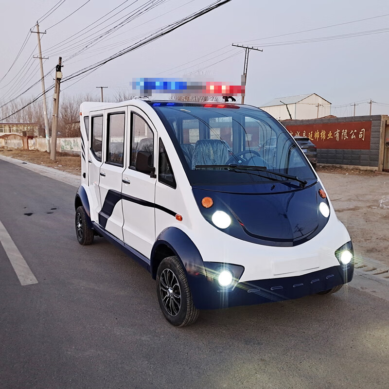 德武军恒 电动巡逻车 三排8座全封闭治安巡查车4000瓦+60v100ah*5只铅酸电池刹车助力