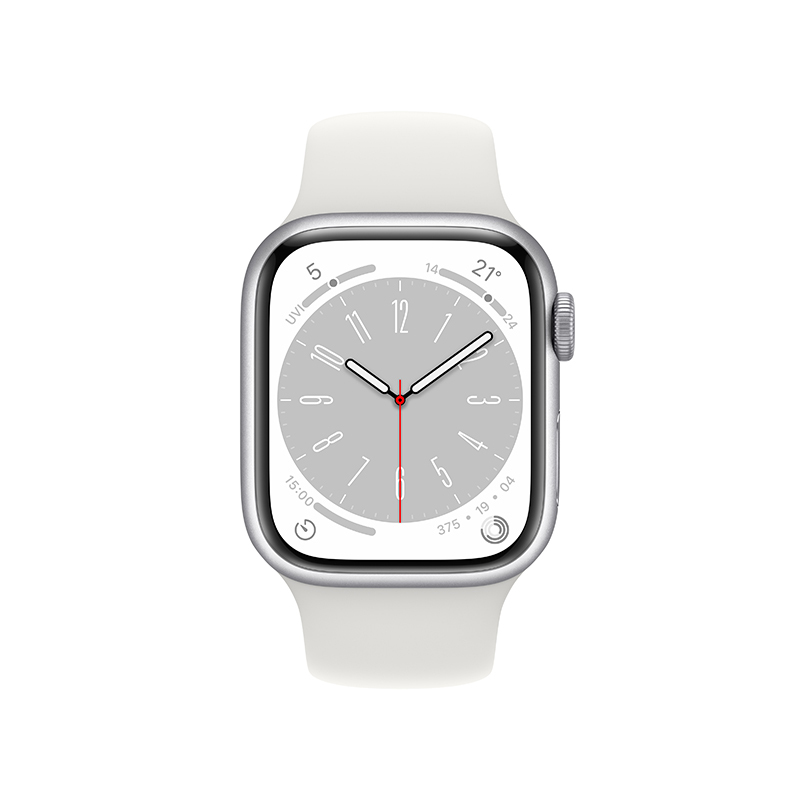 Apple Watch Series 8 智能手表 GPS版 41mm 银色铝金属表壳 运动型表带