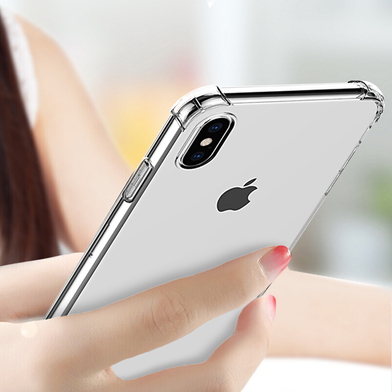 ESCASE 苹果iPhoneX/Xs手机壳手机套iphone手机壳强保护防摔款女 苹果手机套透明硅胶软壳简约男款 透白