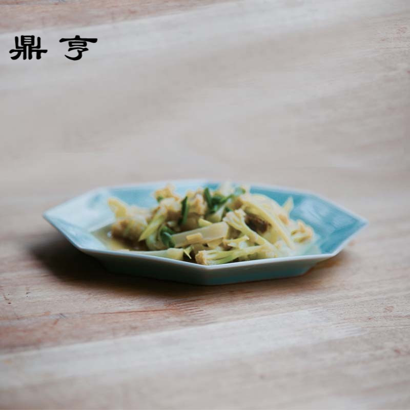 鼎亨原创景德镇高温陶瓷餐具中式创意餐盘平盘手工异形菜盘子果盘