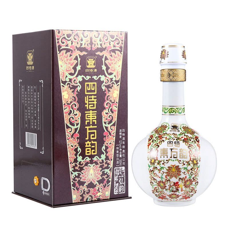 四特酒白酒东方韵弘韵52度500ml 单瓶装特香型白酒(新老包装随机发货