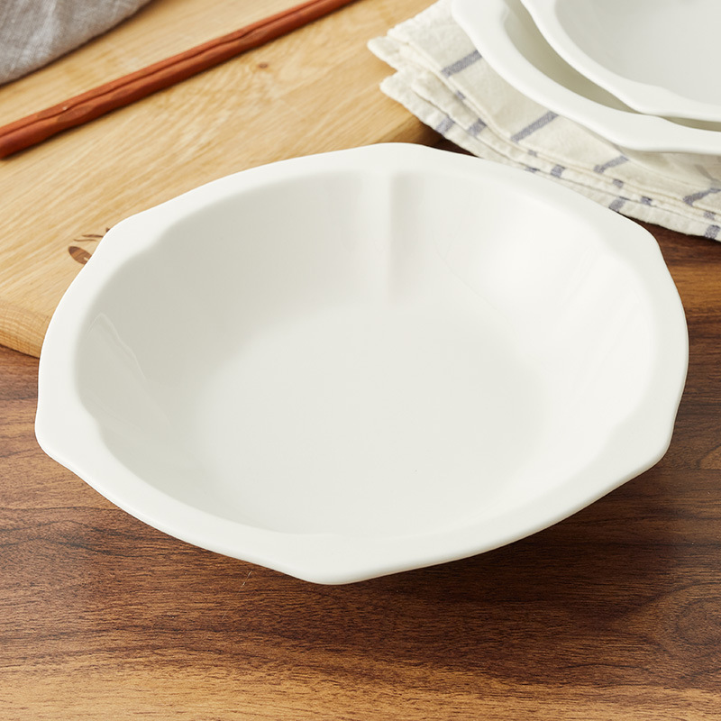 珑伽辛 白色陶瓷雪花碗 10英寸/个高清大图