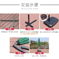 太阳伞户外雨棚大型遮阳伞室外罗马伞2.7M双顶咖啡色遮阳防雨送移动水座