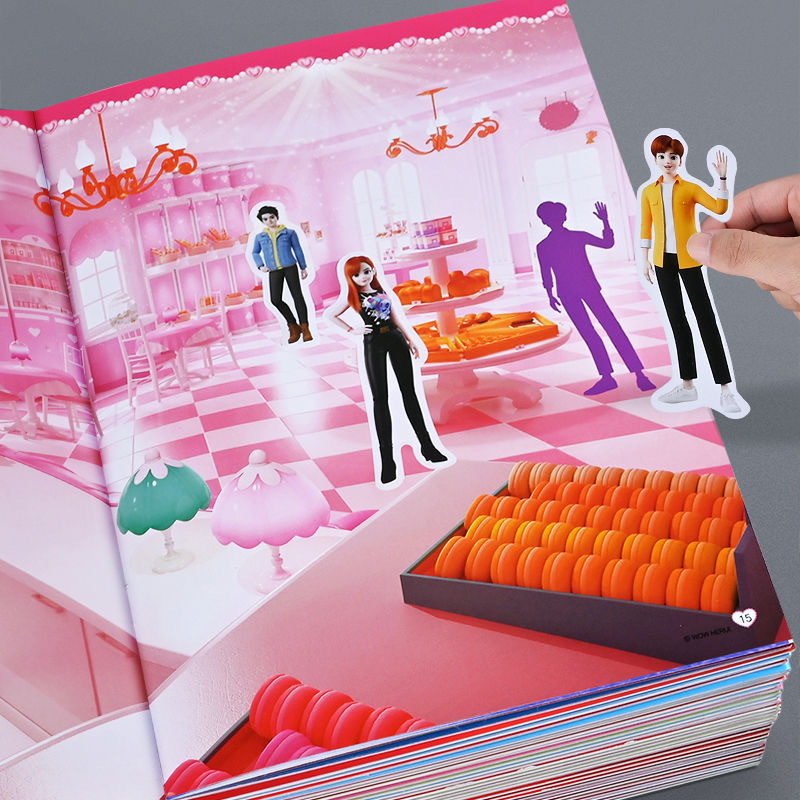 奇妙萌可缤纷贴贴乐[全套6册] [正版]奇妙萌可贴纸书女孩公主换装贴贴画女童闪亮宝石贴纸粘贴画3到6岁女孩益智儿童玩具3