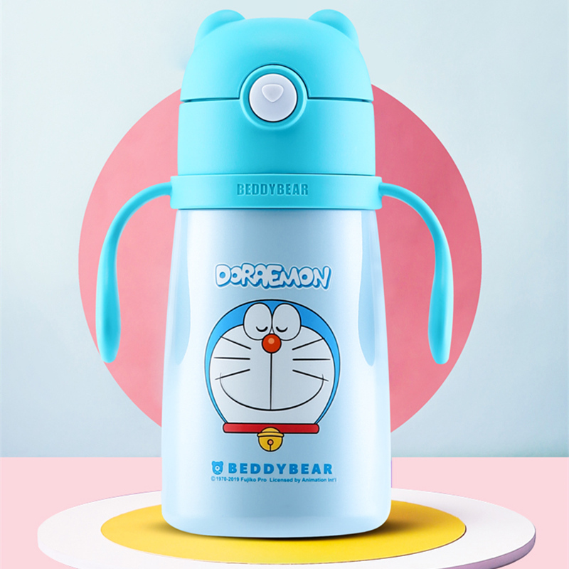 (私人定制)哆啦A梦系列杯具熊儿童保温杯带吸管儿童水杯316不锈钢内胆宝宝学饮杯儿童保温壶320mlBEDDYBEAR