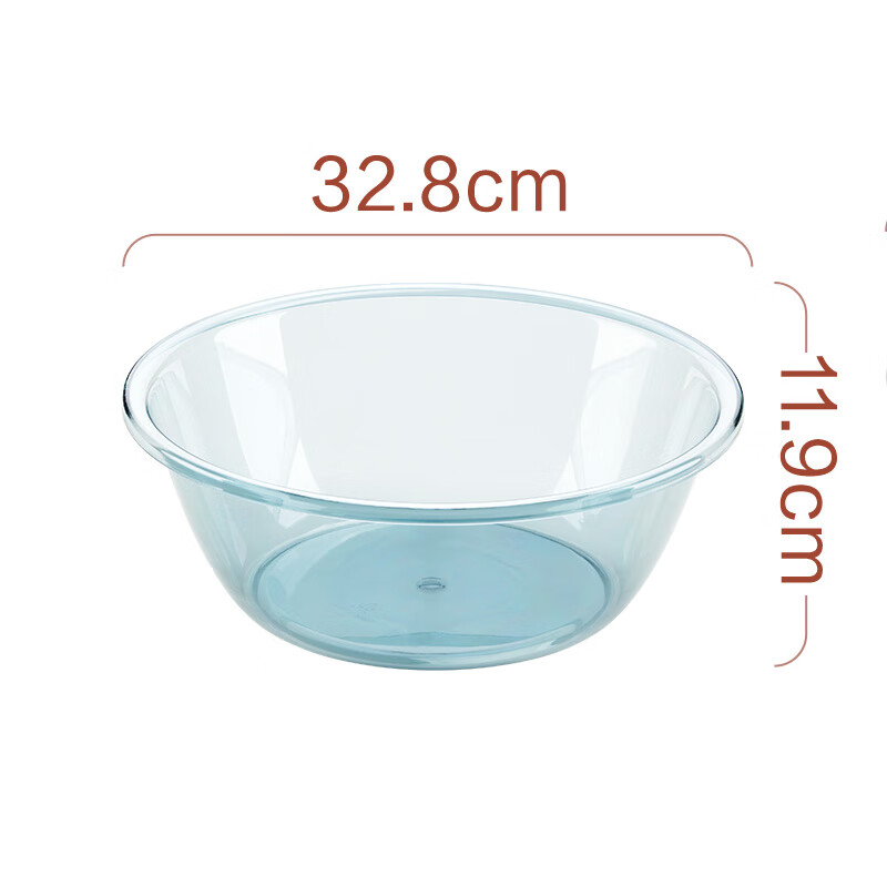 CHAHUA茶花 塑料盆32.8cm洗脸盆子加厚透明洗菜盆洗衣盆泡脚盆洗脚盆*115004高清大图