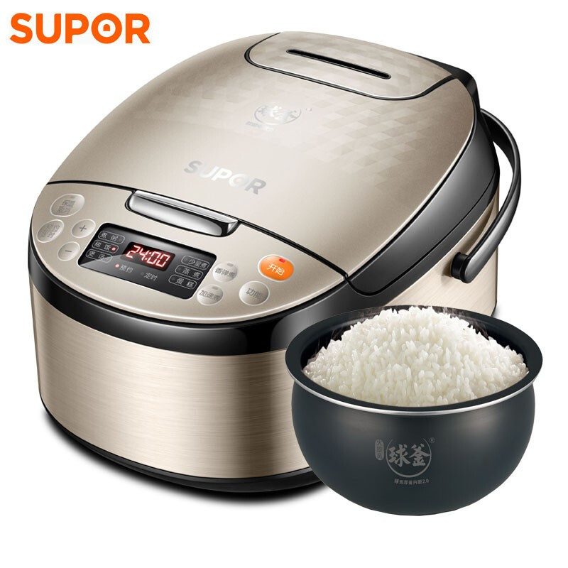 苏泊尔(SUPOR)球釜电饭煲 CFXB40FC59-75不粘陶晶球釜内胆 智能预约多功能电饭锅4L