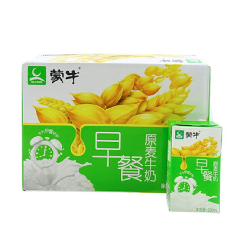 蒙牛(MENGNIU)原麦早餐奶250mL×16盒/箱