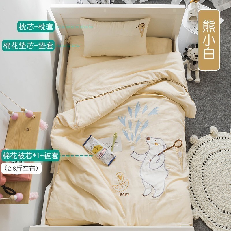 美帮汇幼儿园被子三件套含芯儿童全棉纱入园床品宝宝午睡六件套被褥高清大图