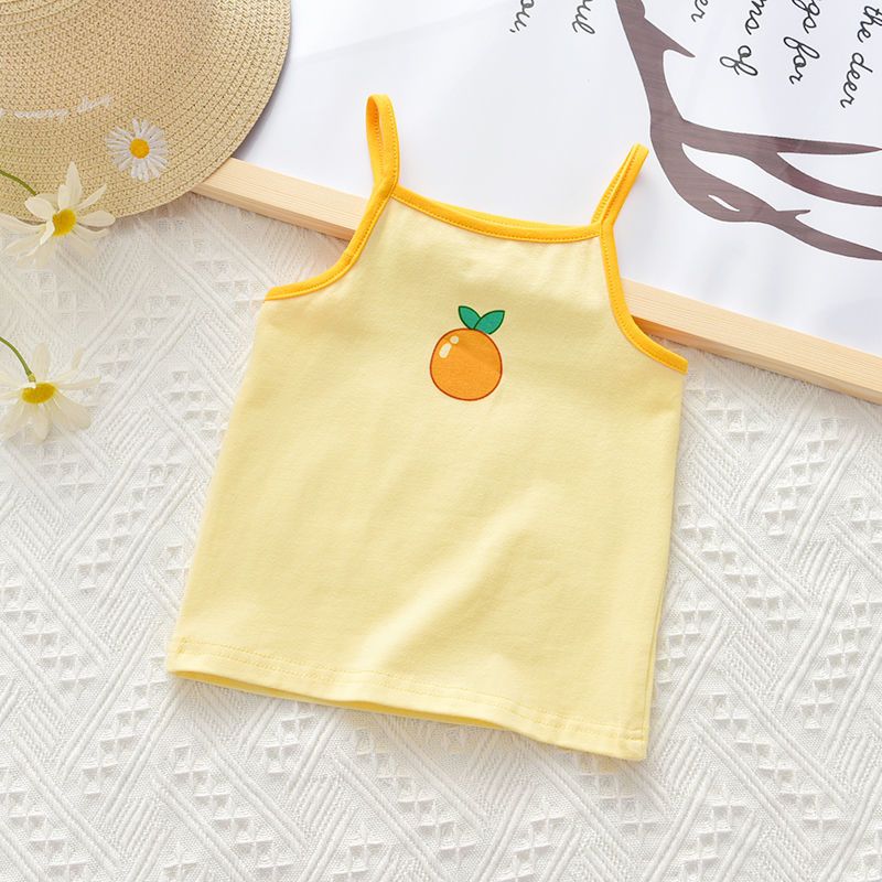 儿童装吊带背心外穿夏季女童洋气棉料花边碎花上衣宝宝薄款吊带衫明