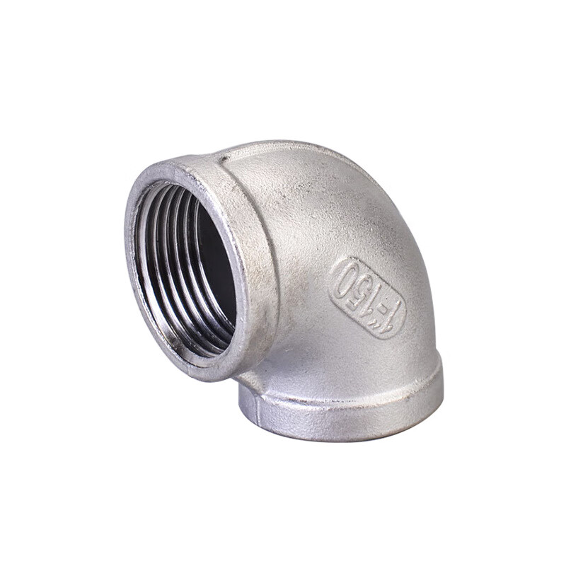 鸣固 304不锈钢弯头内丝扣 耐磨损耐高温内牙内螺纹丝扣管件 水暖管件 DN15-1/2 10个高清大图