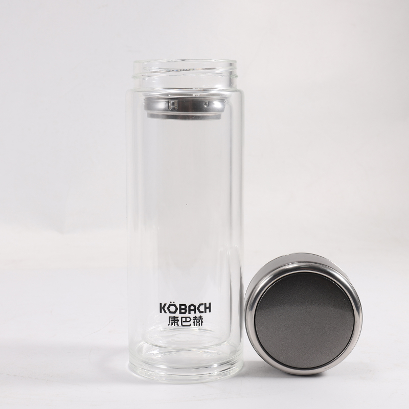 康巴赫(KBH)玻璃杯水杯泡茶杯双层加厚防烫高硼硅玻璃杯