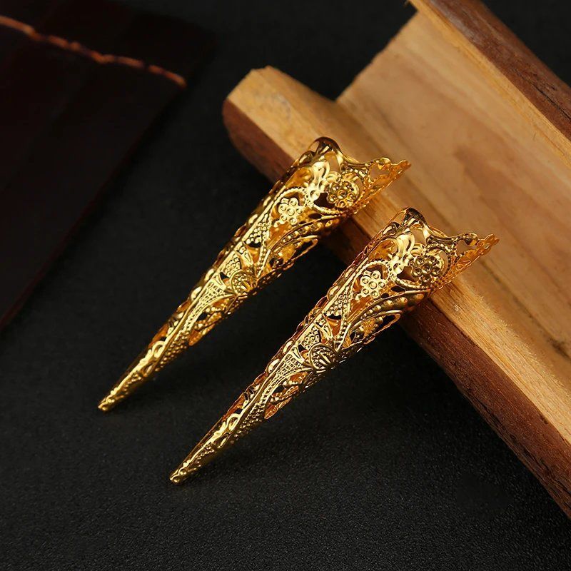 古风手指套古代装指甲套宫廷护甲长指甲套手指套护甲加厚镂空款短款2