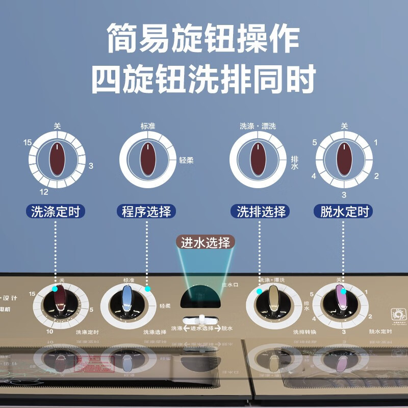 预售澳柯玛23公斤半自动洗衣机 大容量双缸双桶 洗脱分离 脱水甩干 租房家用商用宾馆酒店洗大件XPB230-2998S