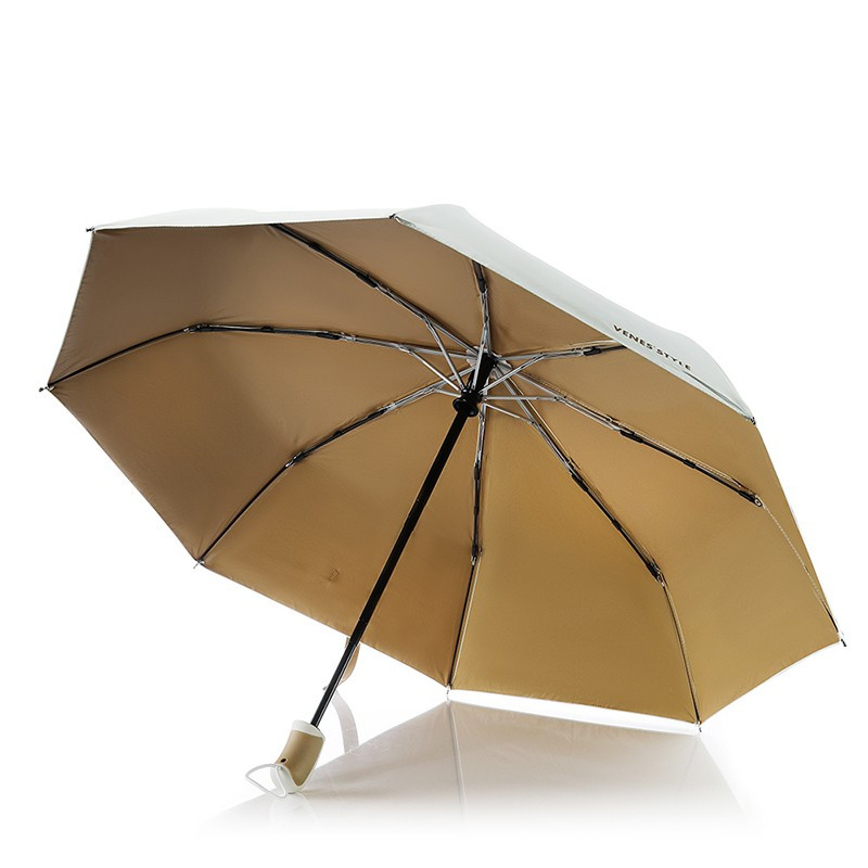 菲驰venes全自动彩胶晴雨伞三折伞晴雨伞两用防晒伞白色vs002单位个