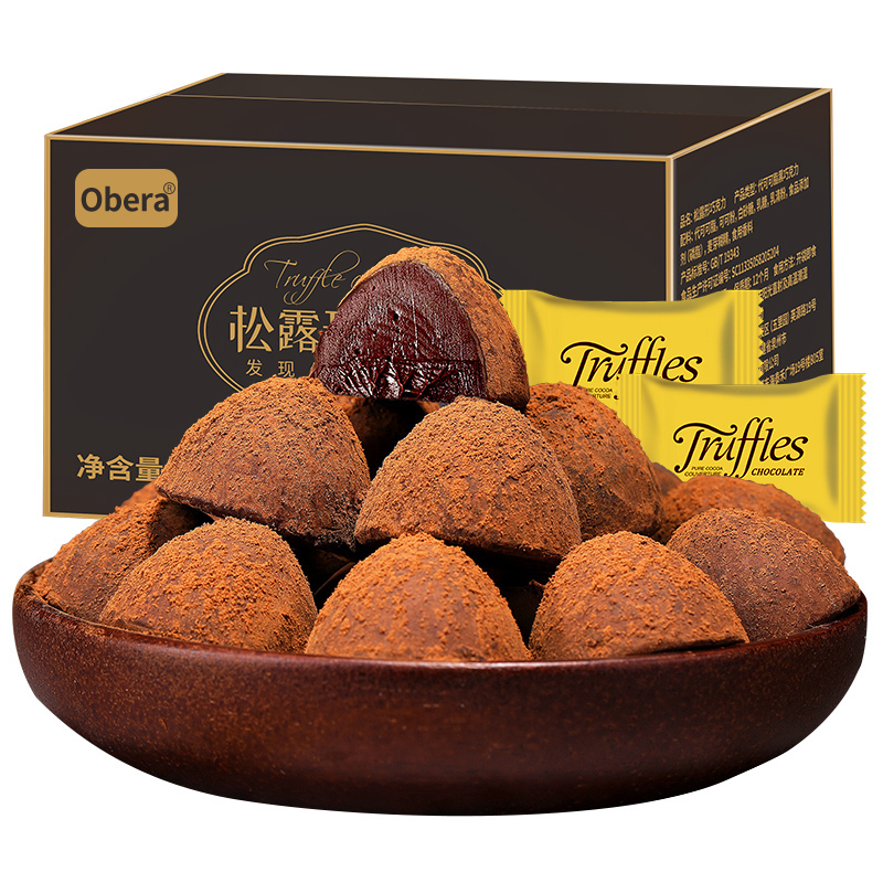[第二件减5元]比比赞黑巧克力松露零食小吃糖果散装休闲食品(代可可脂)500g