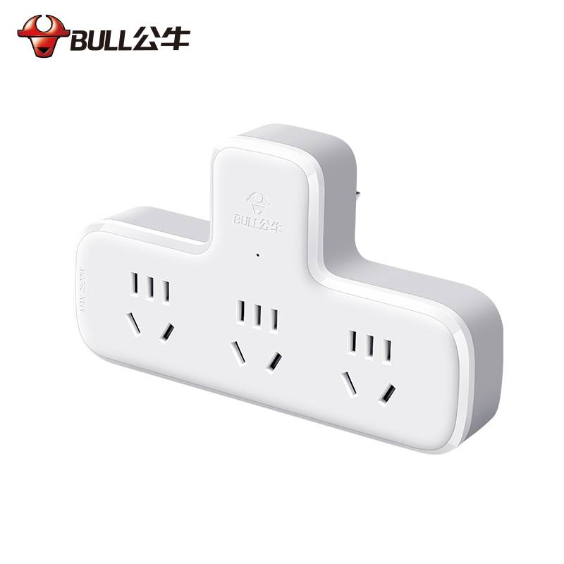 公牛(BULL)GN-9603 品字型一转三插座/转换插头/电源转换器 3位无开关无线转换插座