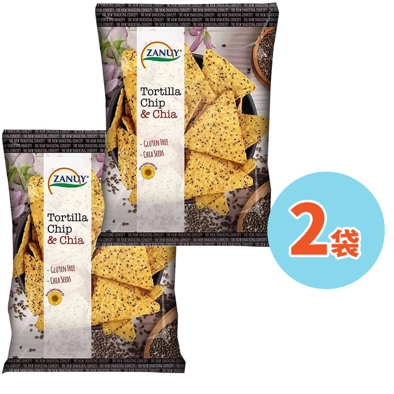 西班牙进口zanuy奇亚籽原味玉米片260g(130g*2包装)非油炸膨化食品