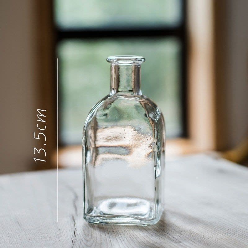 美帮汇小型玻璃器皿小花瓶花器 透明干花插花小号水培客厅装饰摆件 灯泡瓶图片