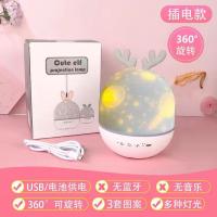麋鹿插电款(无音乐+送3组影片) 标准包装(无礼袋贺卡充电头) 梦幻星空灯投影小夜灯满天星灯卧室浪漫旋转投影灯创意生日礼