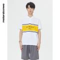 美特斯邦威男士撞块翻领POLO衫夏季时尚舒适简约短袖_566 180/XL（140-160斤） 白色