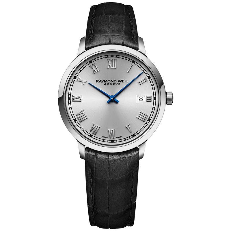 Raymond weil雷蒙威女士石英瑞士腕表mm银色镶钻防水商务简约皮带高清大图