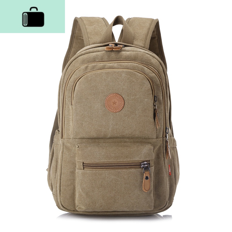 韩版多功能旅行小背包女休闲运动帆布双肩包男女潮复古户外旅游包NEW LAKE 蓝色高清大图