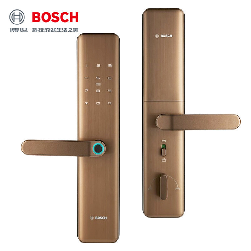 博世(BOSCH) 指纹锁智能锁智能门锁电子锁 智能家居家用防盗门密码磁卡锁 ID450J琥珀金高清大图
