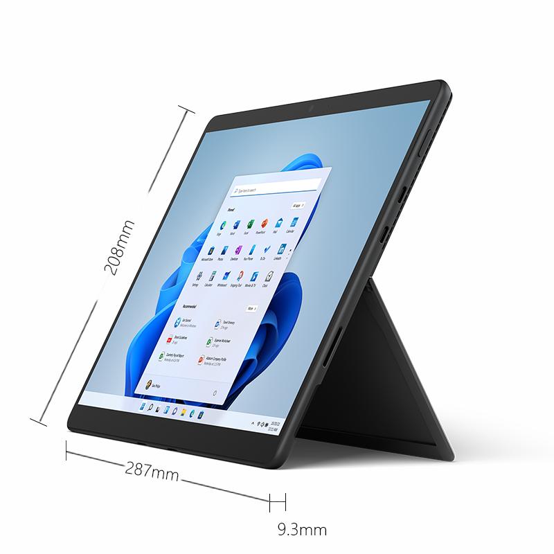 微软Surface Pro 8 平板电脑 英特尔Evo平台超能轻薄本 酷睿i5-1135G7 8G 512G固态硬盘 石墨灰 13英寸2.8K触屏 3:2生产力 Win11