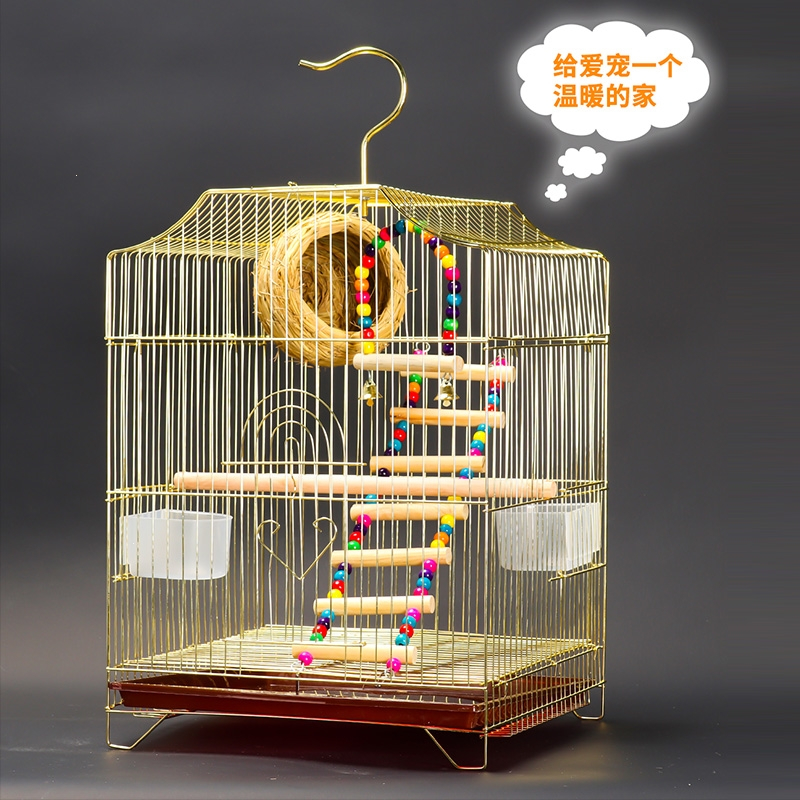米妮鹦鹉鸟笼大号家用虎皮鸟笼子八哥鹩哥画眉牡丹玄凤绣眼电镀繁殖笼