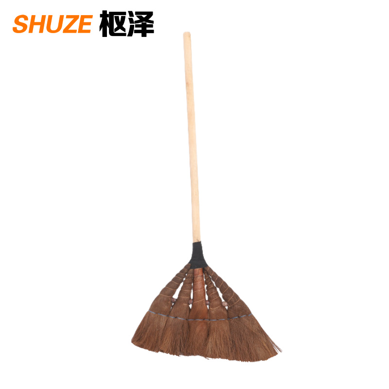 枢泽 棕扫帚 扫把 木珠款 把高清大图