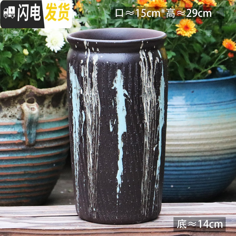 三维工匠法师老桩花盆特大号粗陶陶瓷多肉植物花盆高大号盆栽花盆 L-130 特大花盆容器高清大图