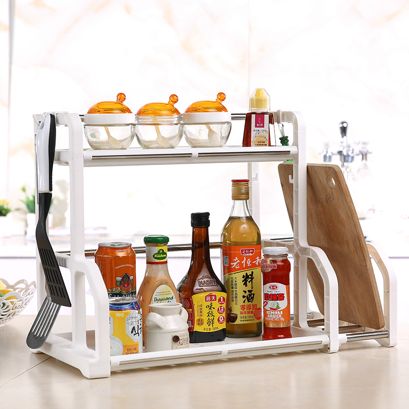 厨房多层塑料置物架 调料调味瓶储物收纳架厨具收纳架 落地收纳架高清大图
