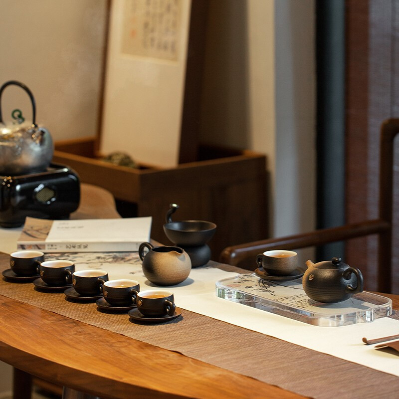 万仟堂(EDENUS) 万事胜意 成套茶具秋山釉(一壶一海六杯六碟一漏)高清大图