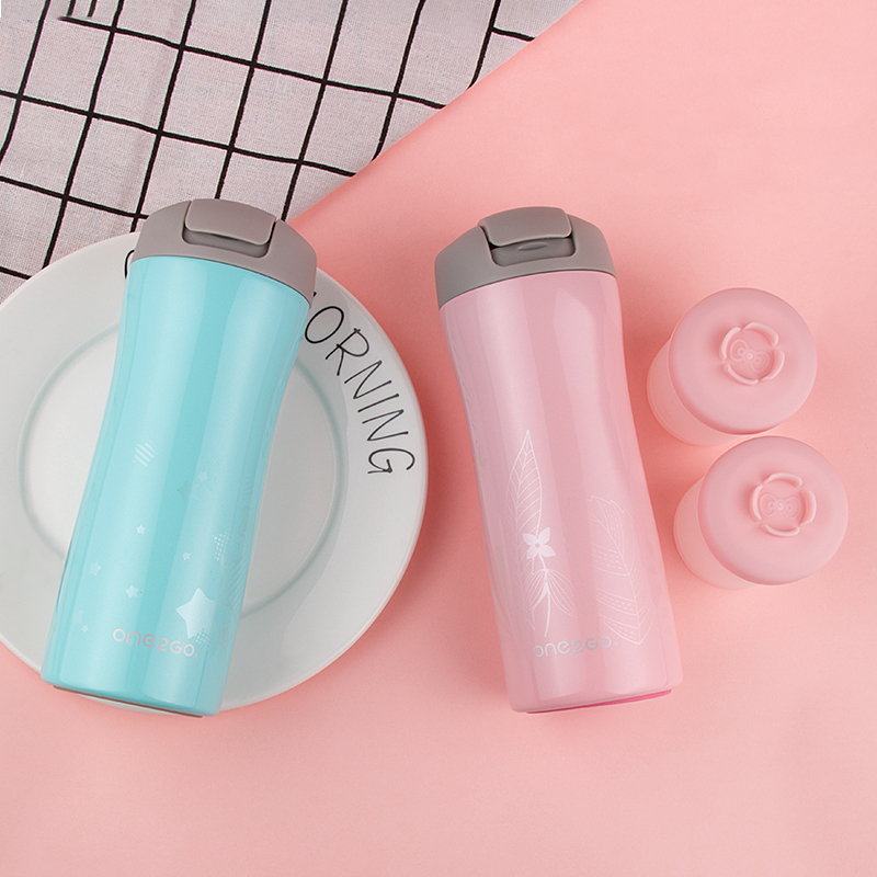 ONE2GO 宝宝辅食杯宝妈保温杯婴儿不锈钢辅食罐保温饭盒保 410ml 蓝色