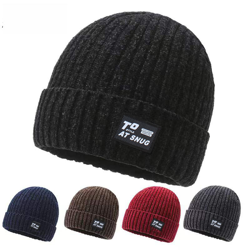 帽子男冬季保暖加厚毛线帽加绒针织帽外卖员户外骑行防风雷锋帽帽高清大图