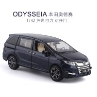玥乐金属仿真1:32本田奥德赛hond Odssey侧滑6开小汽车模型玩具 新款19款奥德赛[蓝色]
