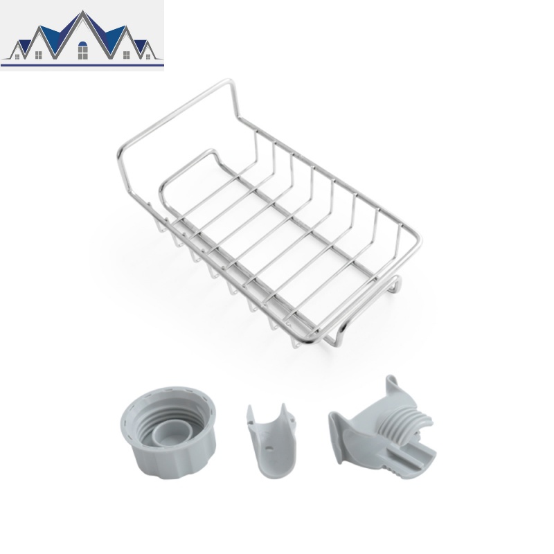 厨房收纳神器不锈钢水龙头置物架挂篮海绵沥水架水收纳架抹布架_26_616高清大图