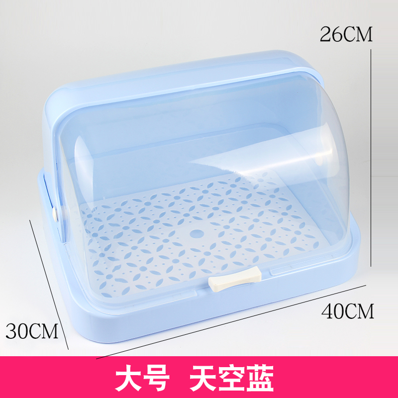 厨房置物架水杯架子沥水架碗架放碗筷收纳箱带盖防尘杯子收纳盒收纳层架三维工匠 大号蓝色