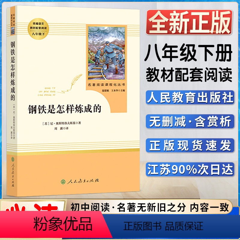 钢铁是怎样炼成的 [正版]钢铁是怎样炼成的初中初二2八8年级下册人教统编版语文同步阅读名著阅读课程化丛书人民教育出版社课