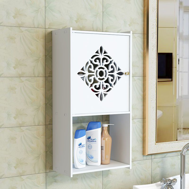 卫生间置物架厕所洗手间壁挂墙壁收纳壁柜墙柜免打孔柜储物柜子双开门