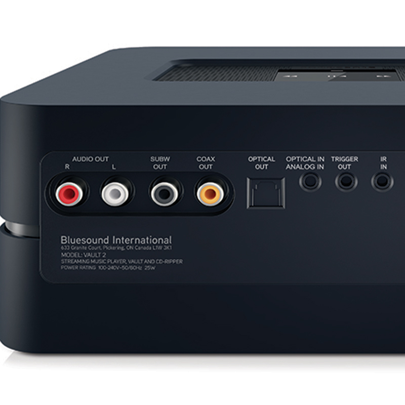 BLUESOUND VAULT 2高保真多功能家庭智能音乐中心 HIFI发烧音响DAC解码器硬盘式存储播放器CD翻录 黑