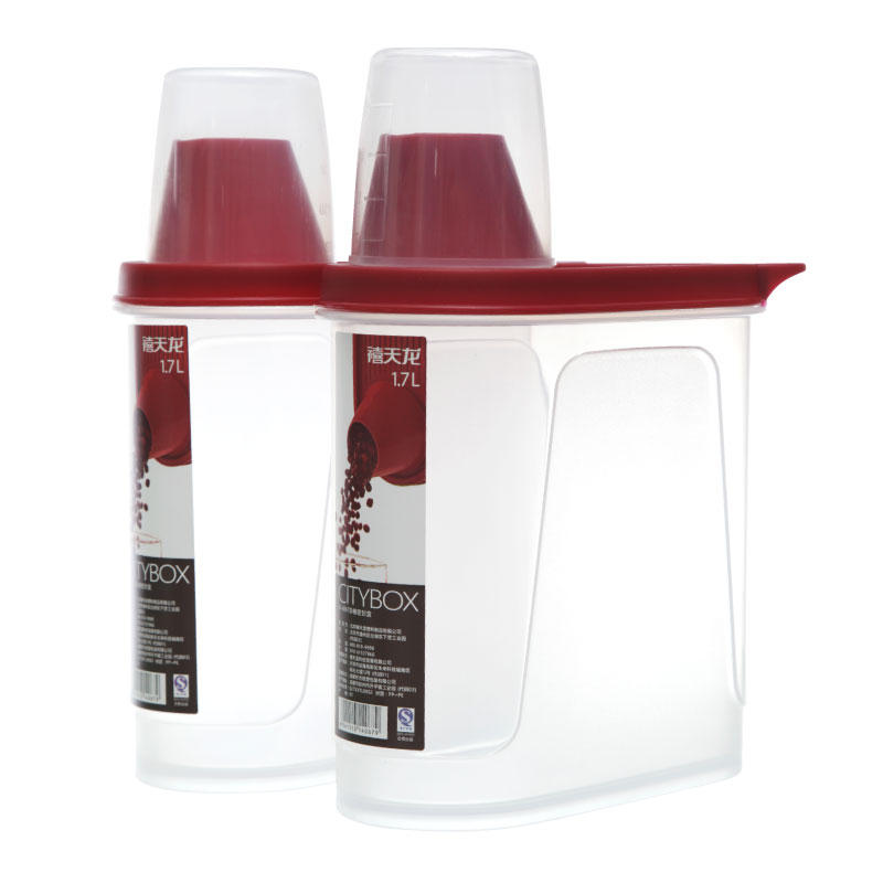 禧天龙(Citylong) H-4067杂粮密封盒3个装(高透明白盒红盖)厨房杂粮罐储物罐透明塑料杂粮密封罐1.7L高清大图